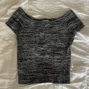 Gray ribbed crop top